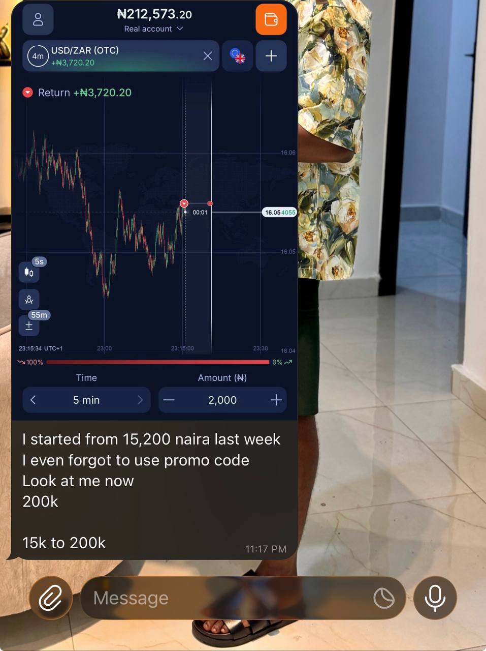 Trading screenshot testimonial 1