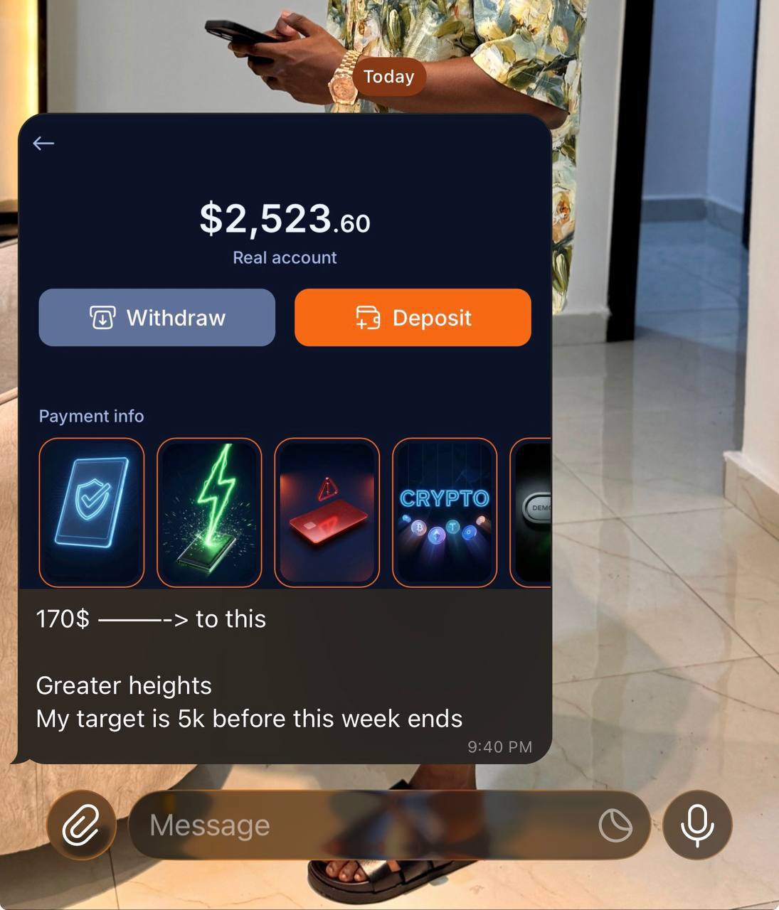 Trading screenshot testimonial 2